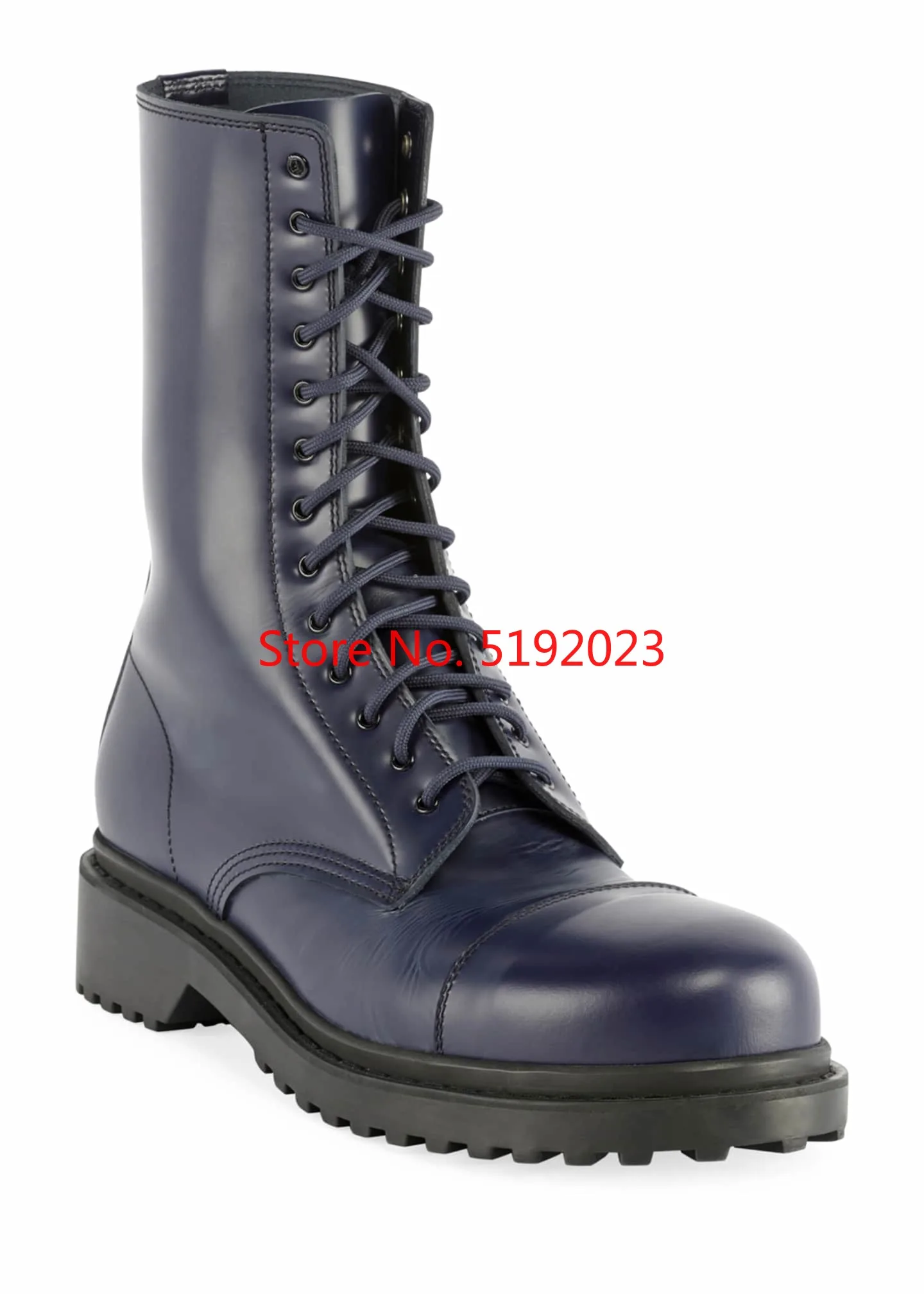 

2020Men New Tooling Pu Leather Low Heel Lace-up Casual Shoes Round Toe Cross--tied Boots High-top Male Martin Classic Shoe 4M014