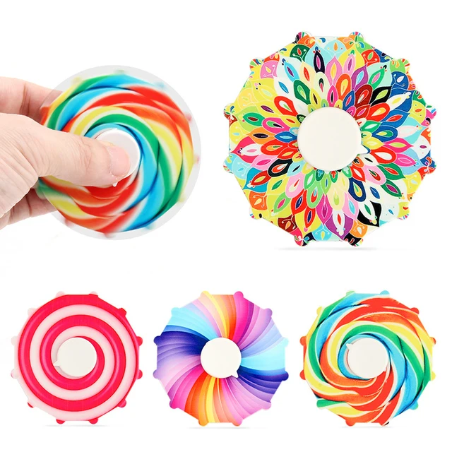 Candy Rainbow Dynamic Running Fingertip Gyro Fidget Toy Spinner Stress Relief Learning Education Expression Emotion Gifts Toys 1
