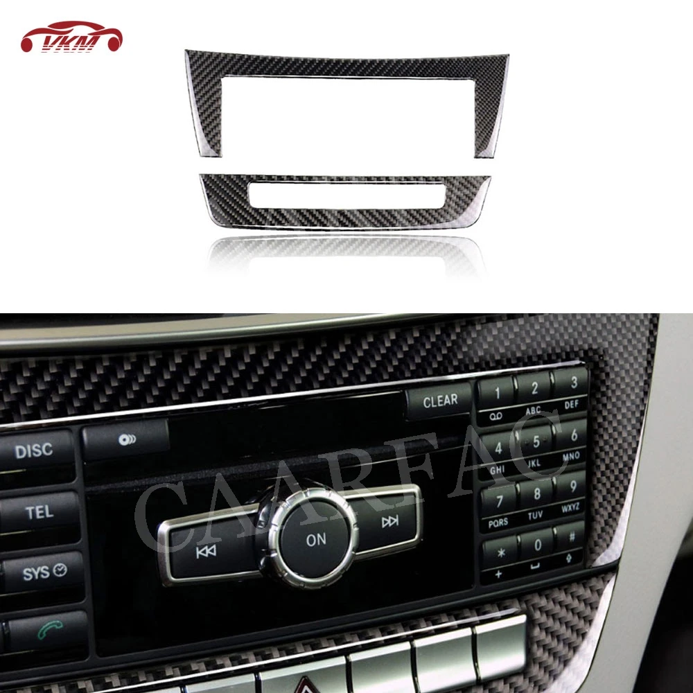 

Carbon Fiber Car Air Conditioning CD Panel Trim Frame Cover Sticker Decoration For Benz W204 C220 C200 C350 4MATIC 2010-2013