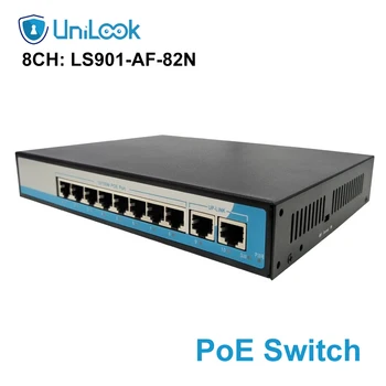 8 Port 100Mbps IEEE802.3af POE Switch/Injector Power over Ethernet Network Switch for IP Camera VoIP Phone AP devices 2 Up-link 1