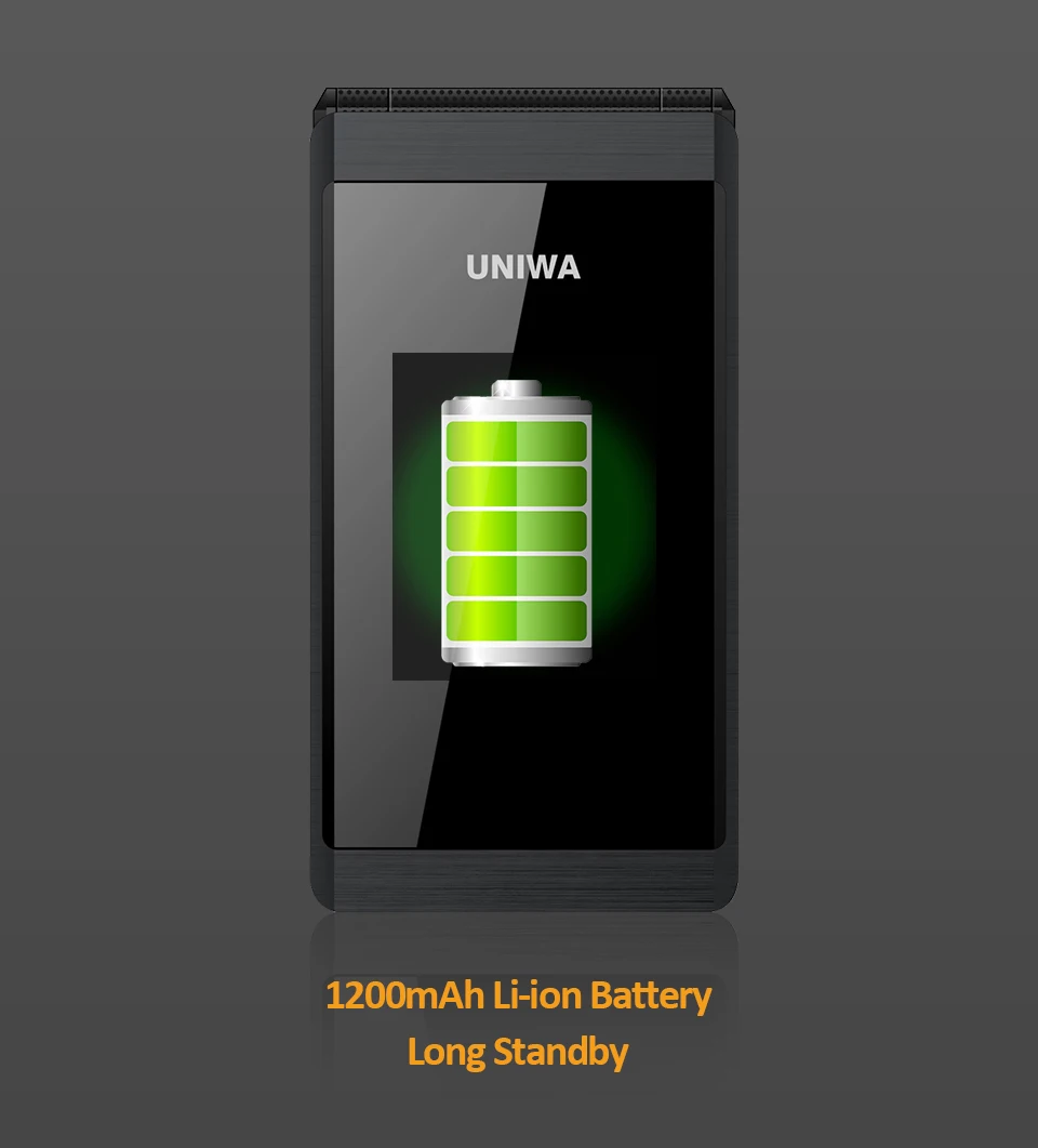 UNIWA X28 Old Man Flip Mobile Phone GSM Senior Big Push-Button Flip Phone Dual Sim FM Radio