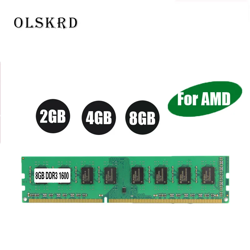 Оперативная память Olskrd DDR3, 4 ГБ, 8 ГБ, 2 Гб, 1333 МГц, 1600 контактов, 1,5 в, 2 ГБ, 8 ГБ, Новый DIMM 1600 PC3 10600 12800, память для ПК, ОЗУ для AMD
