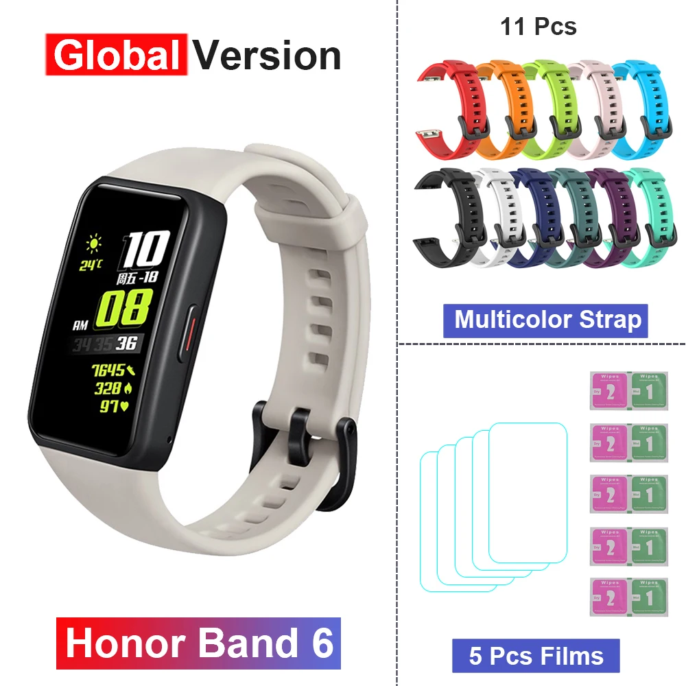 Original Honor Band 6 1.47” AMOLED Screen Smart Band Heart Rate/Blood Oxygen Monitor Smartwatches 5ATM Waterproof Smart Bracelet 