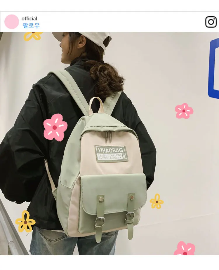 Стиль, контрастный цвет, школьная сумка, женский корейский стиль, Harajuku, студенческий рюкзак, средняя школа, японский стиль, Vinta