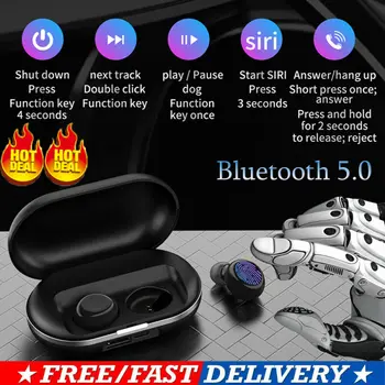 

Bluetooth 5.0 Wireless Headphones TWS Earphones Mini In-Ear Pods For IOS Android