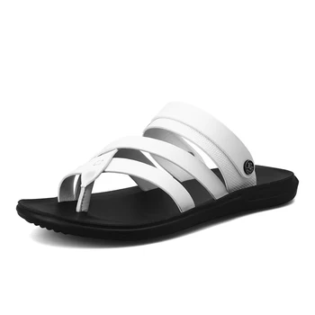 

2020 New Summer Men's Slippers Slip-On Shoes Breathable Man Sandals Black White Male Beach Shoes Flip Flops Quick Dry