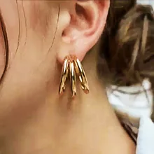 Новые модные дизайнерские трехслойные золотые серьги-кольца для женщин женские массивные серьги большие серьги кольца