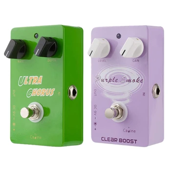 

Caline 2pcs Ultra Chorus Guitar Effect Pedal Aluminum Alloy Pedals Housing True Bypass Guitar Accessories - CP-28 & CP-22