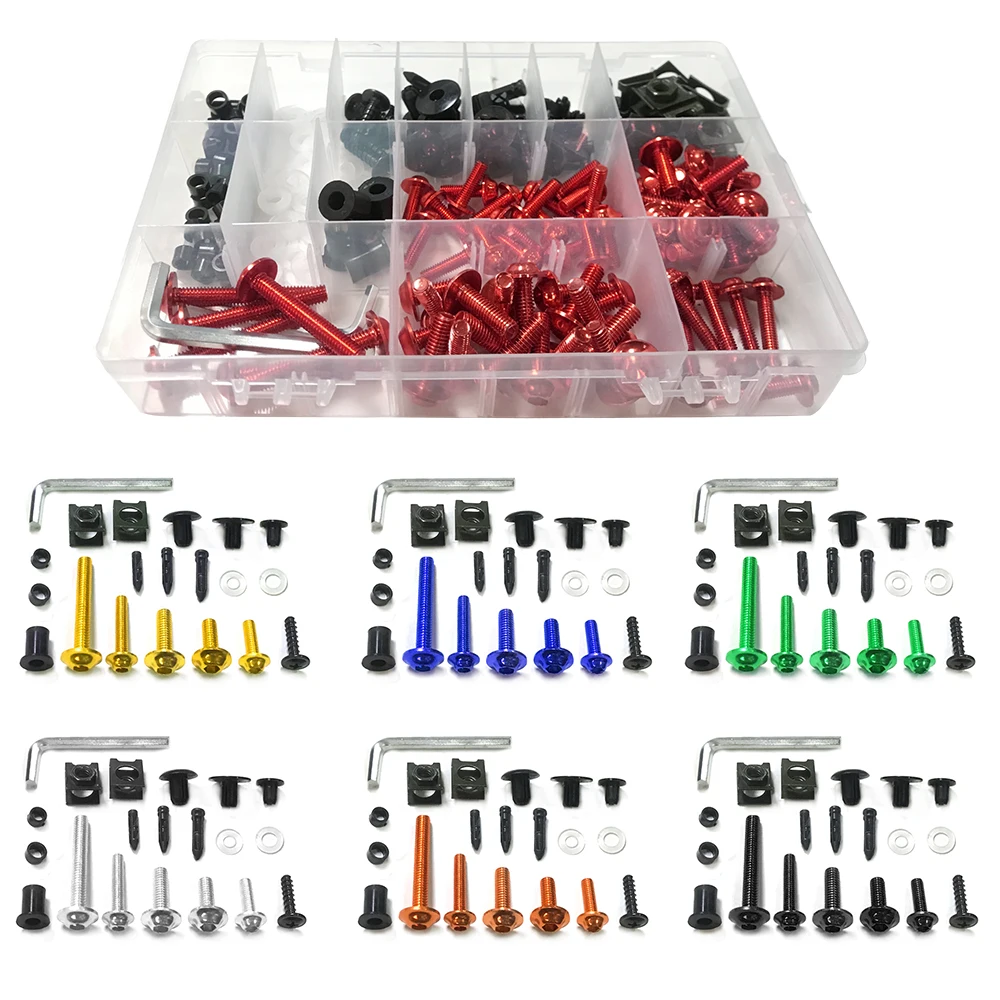 195PCS Fairing Bolts Fastener Clip Screw Kit For Yamaha R1 R6 R3 FZ1 FZ6 FZ8 FZ07 FZ09 MT03 MT07 MT09 MT10 XJ6 TMAX VMAX XMAX