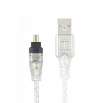 

OULLX USB to IEEE 1394 4 Pin Mini Plug Firewire Transparent shielding Adapter cable for MINI DV HDV camcorder to Edit 1.5M