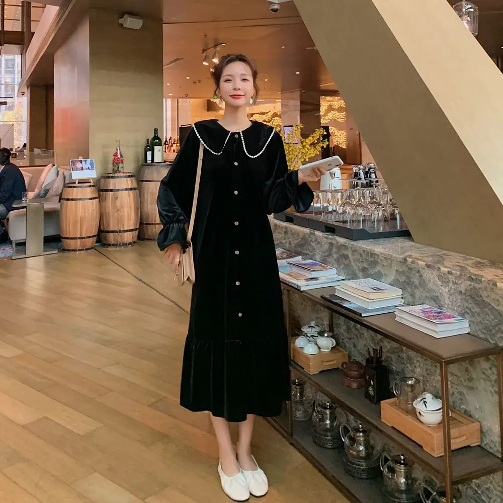 

Photo Shoot France Non-mainstream Contrast Color Fishtail Skirt 2020 Spring New Style Fashionable WOMEN'S Dress Retro Gold Velve
