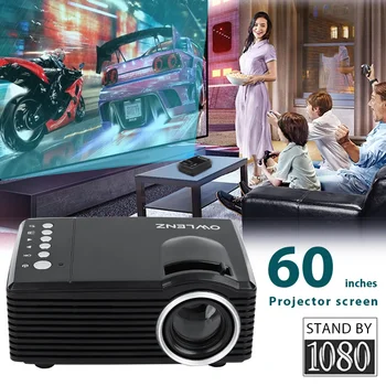 

LED Mini Projector Full HD 1080P 320*240 Pixels Media Player Home Cinema Theater LCD Beamer With 60 Inches Projector Screen
