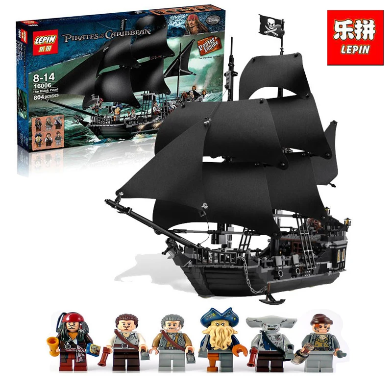 MOC 16016 4184 70810 22001 Пираты фильма Карибский корабль строительные блоки brickheadz Модель Строительный набор игрушка лодка