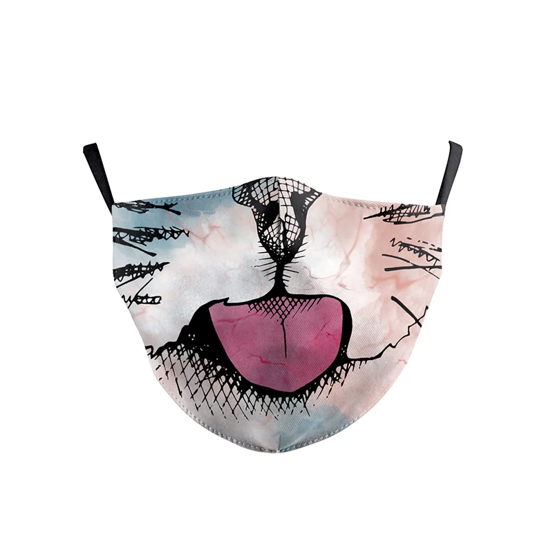 Детские маски с принтом животных тигра и полулица 2 бесплатными фильтрами