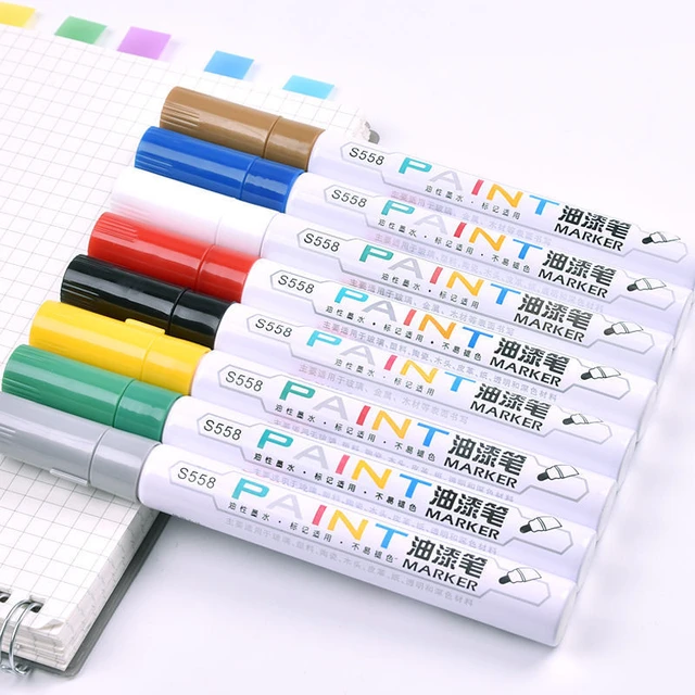 1 Pcs Colorful Permanent Paint Marker Waterproof White Markers