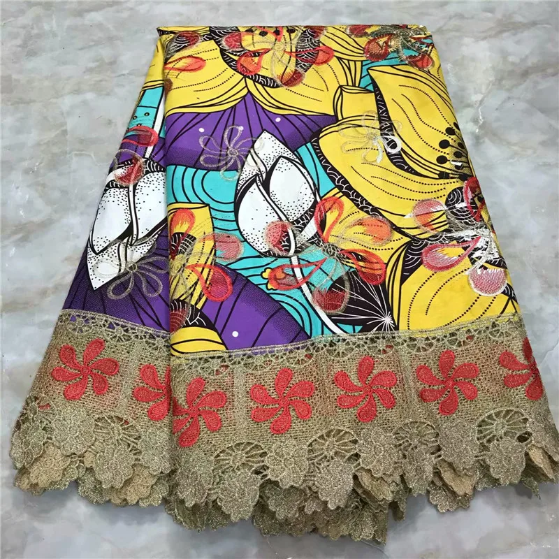 Новинка Wendy гипюровая кружевная ткань вышитый воск высокого качества кружевная ткань со шнуром африканская восковая кружевная ткань для платья WD091715