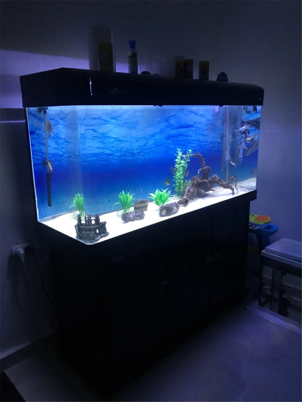 Homyl Make Your Fish Tank Beautiful Solid Color Aquarium Background Backdrop Black M