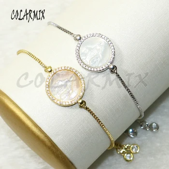 

8 Pcs Shell Jesus bracelets shell charm bracelets zircon accessories jewlery for women 9603