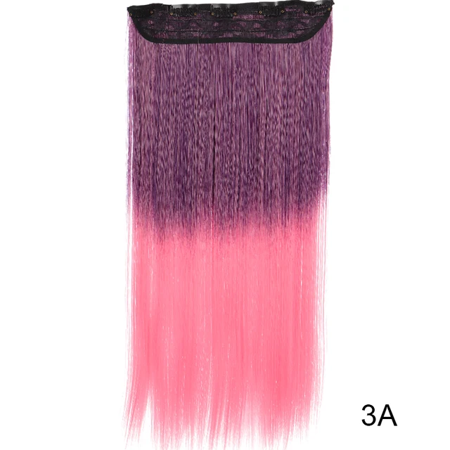 DIFEI Synthetic 24 Inch 5 Clip Long curly Women Clip in Hair Extensions Black Brown High Tempreture Hair Piece #613
