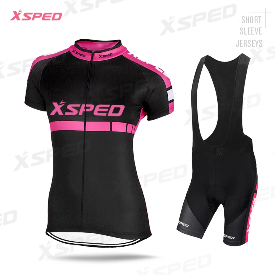 Модный женский комплект из Джерси с коротким рукавом для велоспорта, летняя одежда для горного велосипеда, костюм для велоспорта, дышащий костюм для триатлона