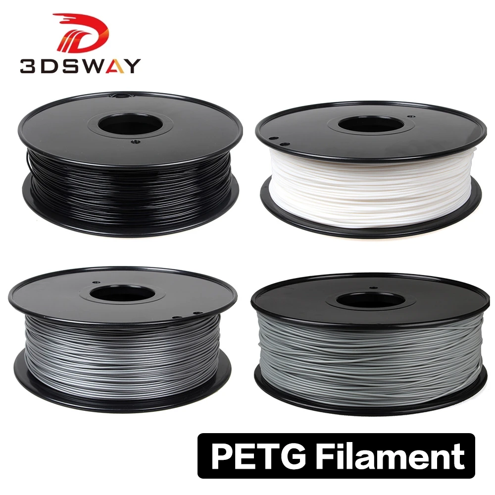 abs pla petg 3DSWAY PETG filament 1.75mm Solid color Transparent Natural 110℃ Plastic Materials petg Carbon fiber for 3D Printer Part polycarbonate 3d filament