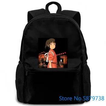 

Spirited Away Miyazaki Anime Black to women men backpack laptop travel school adult student