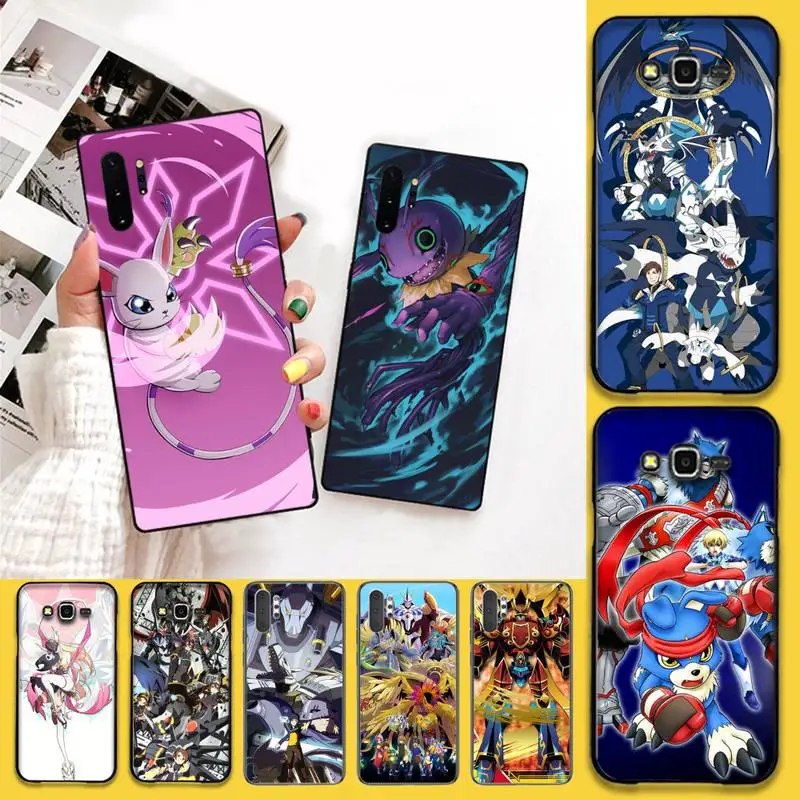Digimon японский аниме черный мягкий чехол для телефона Samsung Note 7 8 9 10 pro Galaxy J7 J8 J6 Plus 2018