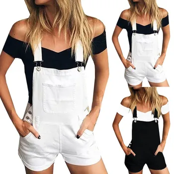 

Short Jeans Fashion Casual Women High Quality Elastic Loose Denim Bib Hole Pants Overalls Jeans Demin Shorts Jumpsuit #4