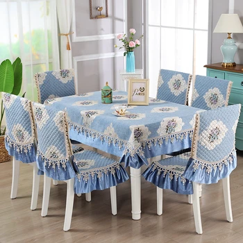 

Europe Thick Chenille Table Cloth Chair Cover Jacquard Lace Living Room Kitchen Dining Table Colth Cover toalha de mesa tapetes