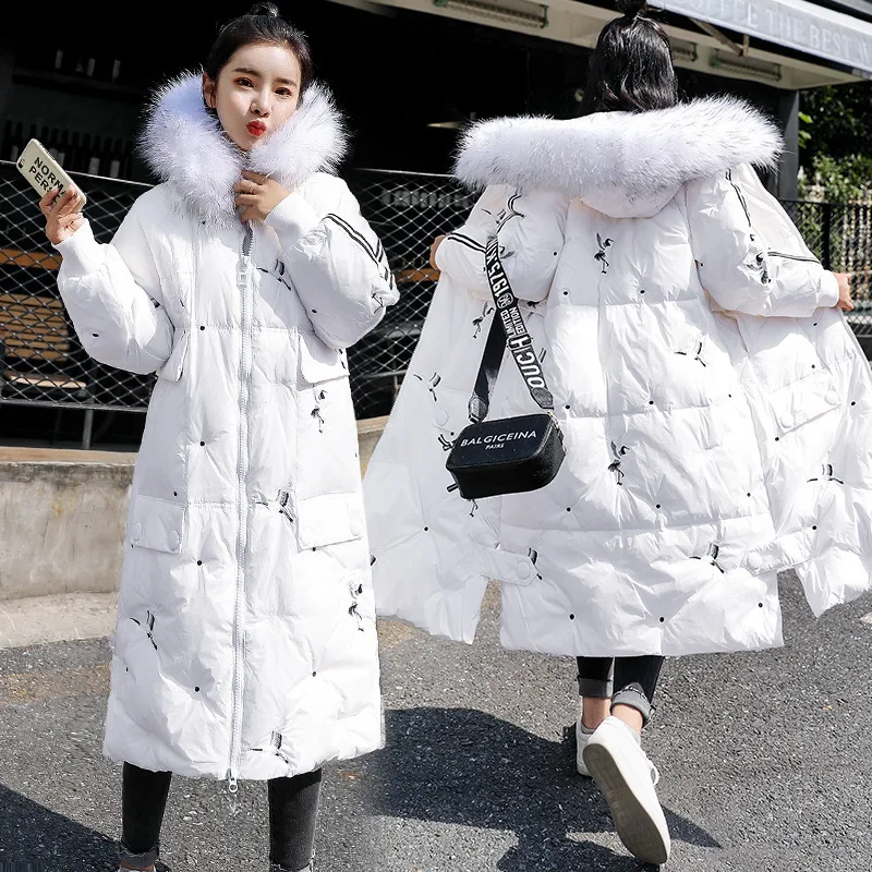 

WOMEN'S Dress 2018 New Style Korean-style Loose-Fit Long Hooded WOMEN'S Cotton-padded Clothes Cotton Coat with High Imitation Fu