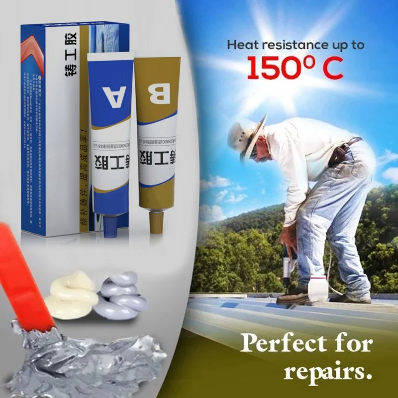 

2pcs Metal Repair Paste Powerful Industrial Heat Resistance Cold Weld Waterproof Caulk Construction Materials Metal A&B Adhesive