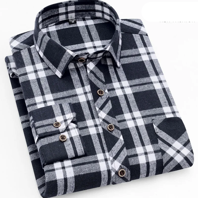 Весна Осень Grind плед печатных мужские модные рубашки с длинным рукавом Camisa, контрастный цвет повседневные однобортные базовые рубашки ткань - Цвет: white