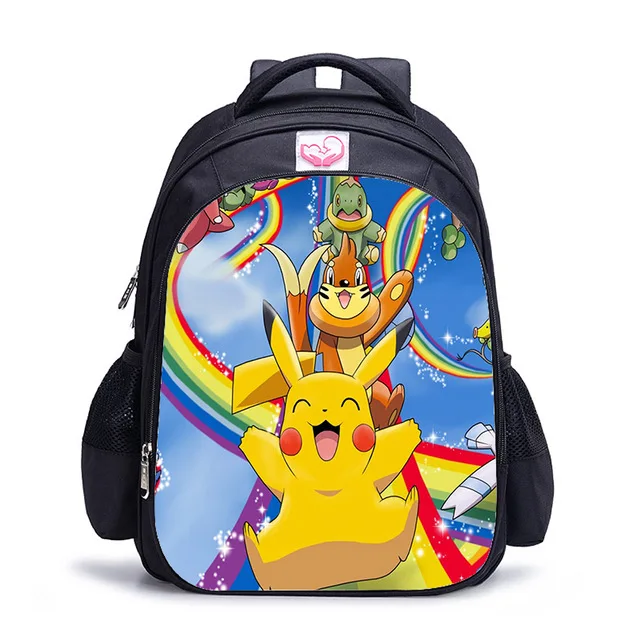photo color 2 шт./компл. аниме рюкзак Pokemon Monster школьная сумка Ash Ketchum/Pikachu школьные сумки Девочки Мальчики портфель детский рюкзак для книг - Цвет: photo color