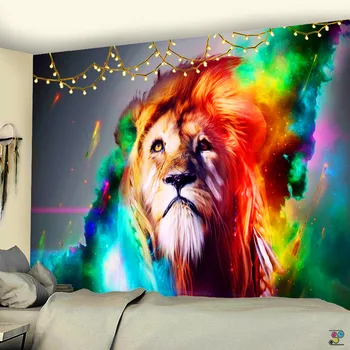 

tapestry anime Lion boho trippy Nordic Sea beach towel youth bedroom psychedelic Yoga mat Wall 2021 New Year decoration Carpets