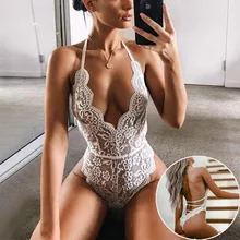 Sexy Lace Lingerie Bodysuit Hot Erotic Costumes Women's Underwear Backless Hollow Out Nightwear Female Temptation Sex Clothes