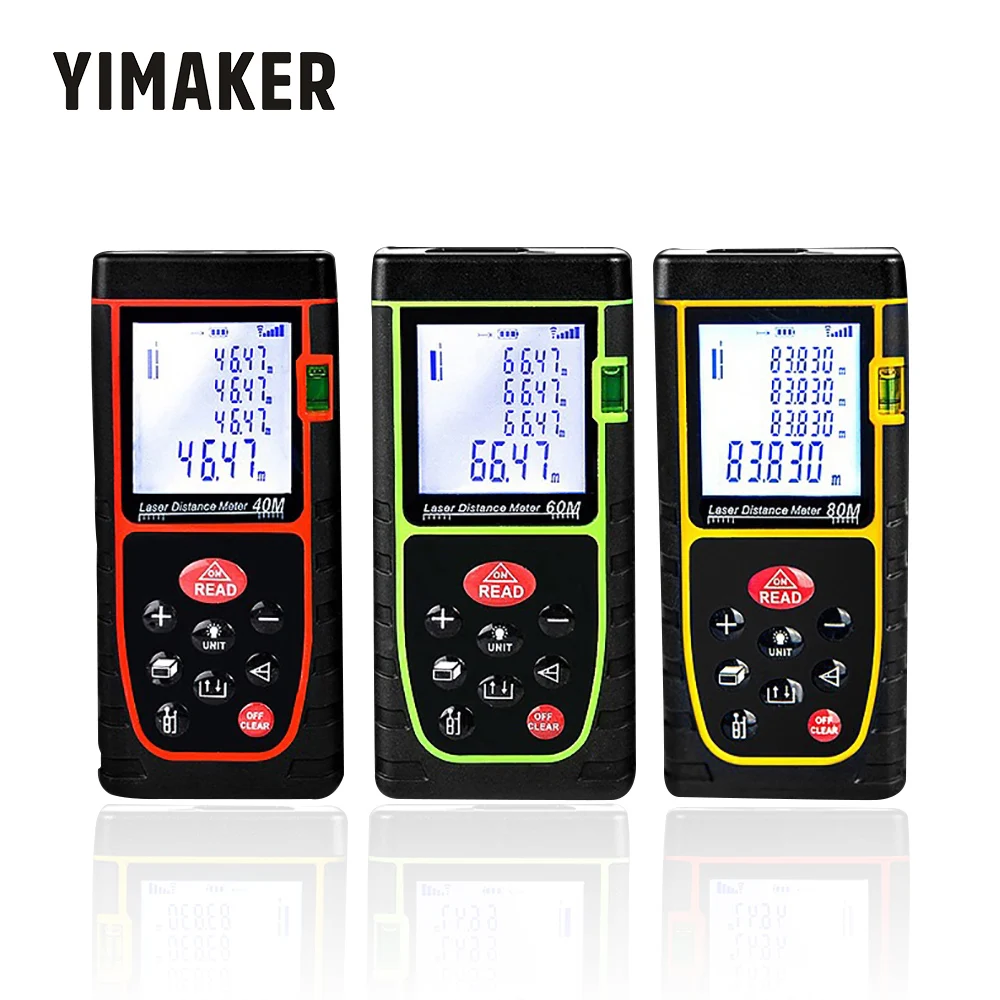 YIMAKER Handheld Laser Range Finder Laser Rangefinder Electronic Digital Ruler Diastimeter Measure 40M 60M 80M 100M