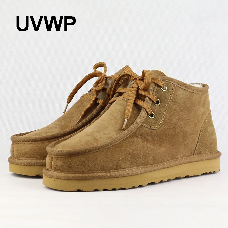 UVWP/Новинка; высококачественные мужские модные зимние ботинки; теплые зимние ботинки; Мужская зимняя обувь; шерсть; натуральный мех; дышащие ботильоны