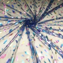 10 м новые красочные перья живопись на сетке для свадебного шоу Вечернее платье кружевная ткань DIY шитье для платья занавески фон