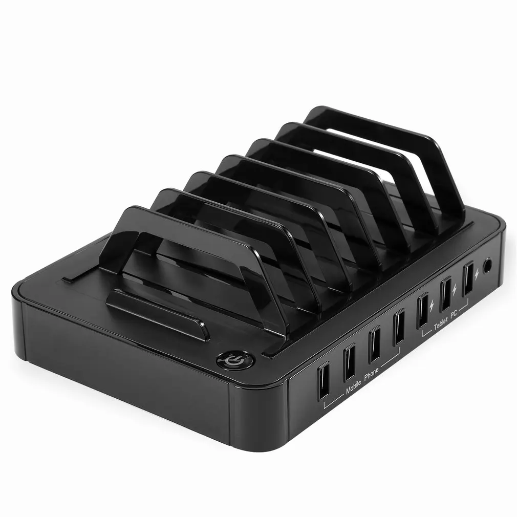 

S762 Universal 7-Port USB Charging Station USB Fast Charger Charging Dock With 60W Power Adapter for Tablets Smartphones