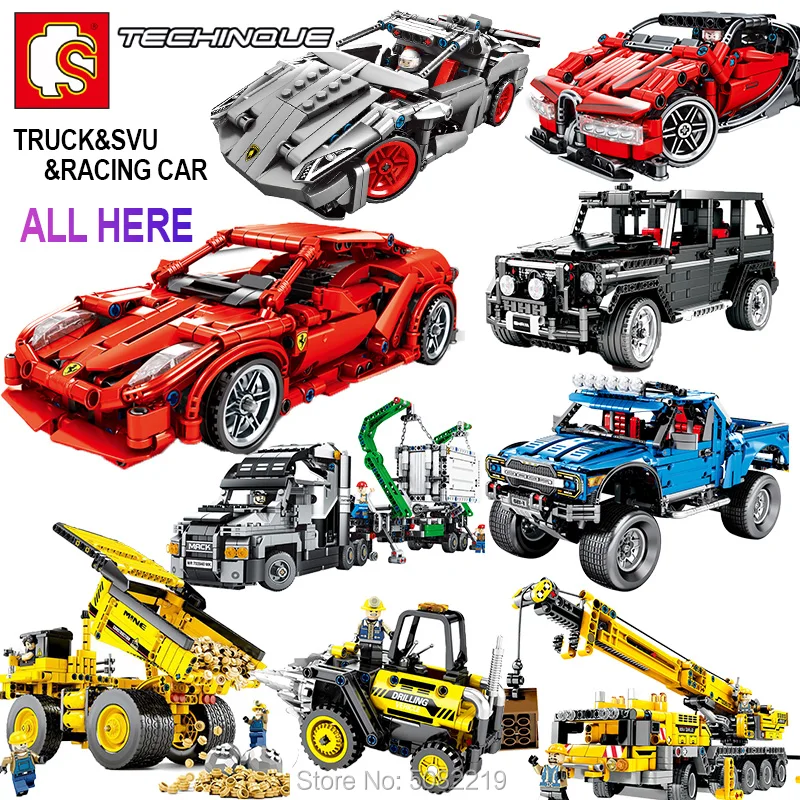 

Truck Racing car SUV City legoingLYs Building Blocks Bricks Technic Series 701970 703940 701960 701704 701502 701401 701800