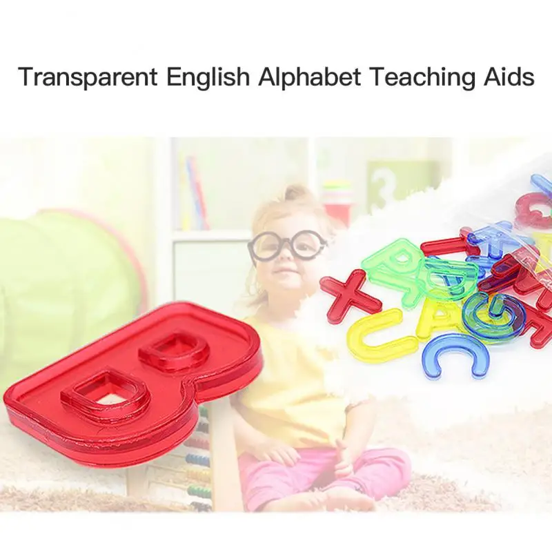 

26PCS Transparent PE Alphabets A-Z Letter Teaching Tools Kids Early Educational Toy Colorful Montessori Learning Toys Baby Toy