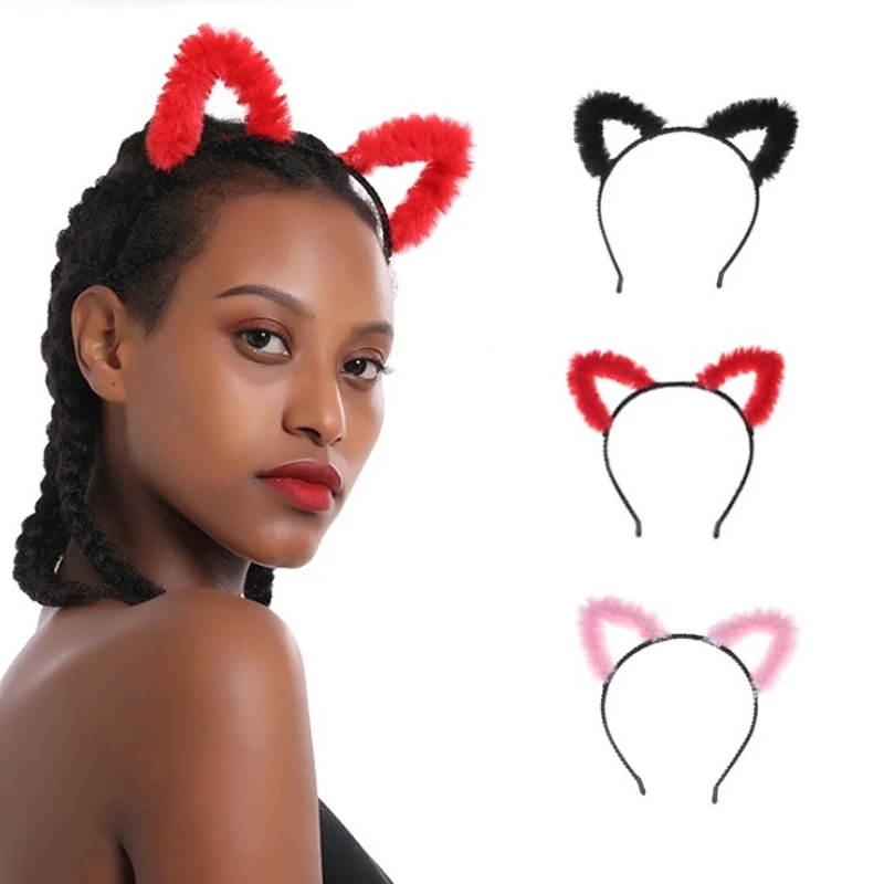 

Cosroom Sexy Cat Ears Women Headband 4Colors Cute Bunny Girls Cosplay Headpiece for Girls Masquerade Halloween Party Dress