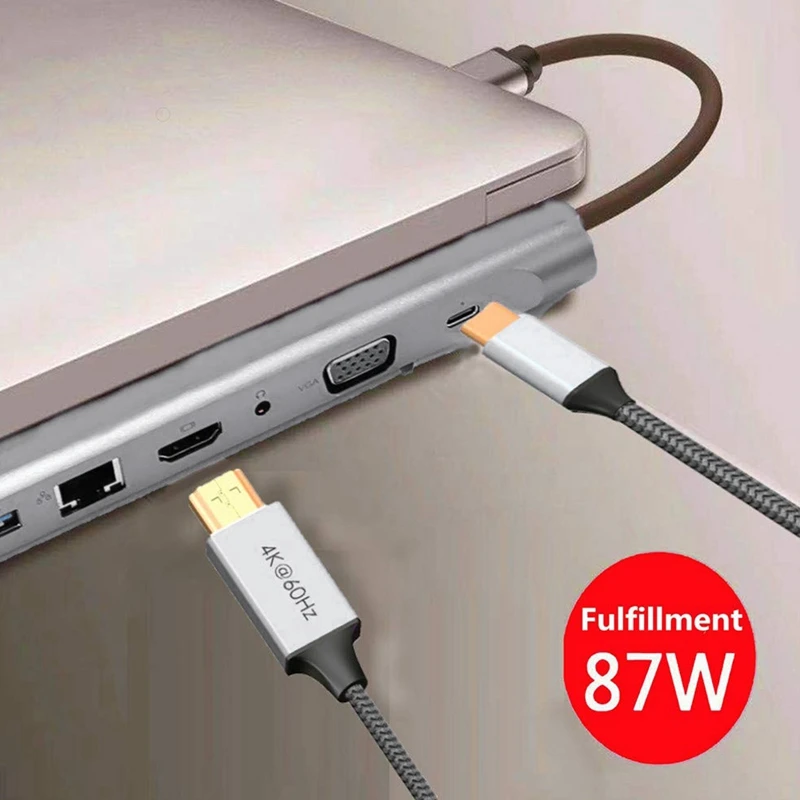 11 в 1 type-C концентратор портативный многофункциональный type-C к USB-C USB3.0 RJ45 Gigabit+ HDMI+ VGA PD конвертер адаптер для MacBook PC N