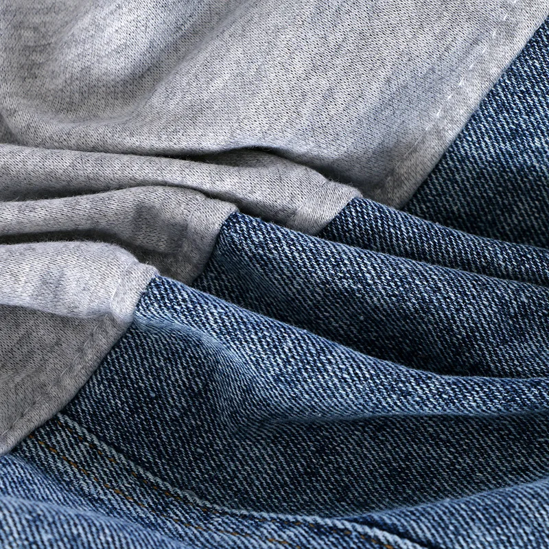 Gaganight женские джинсы Лоскутные толстовки повседневные свободные длинные рукава с капюшоном Кнопка BF Harajuku свитер Топы Верхняя одежда для студентов