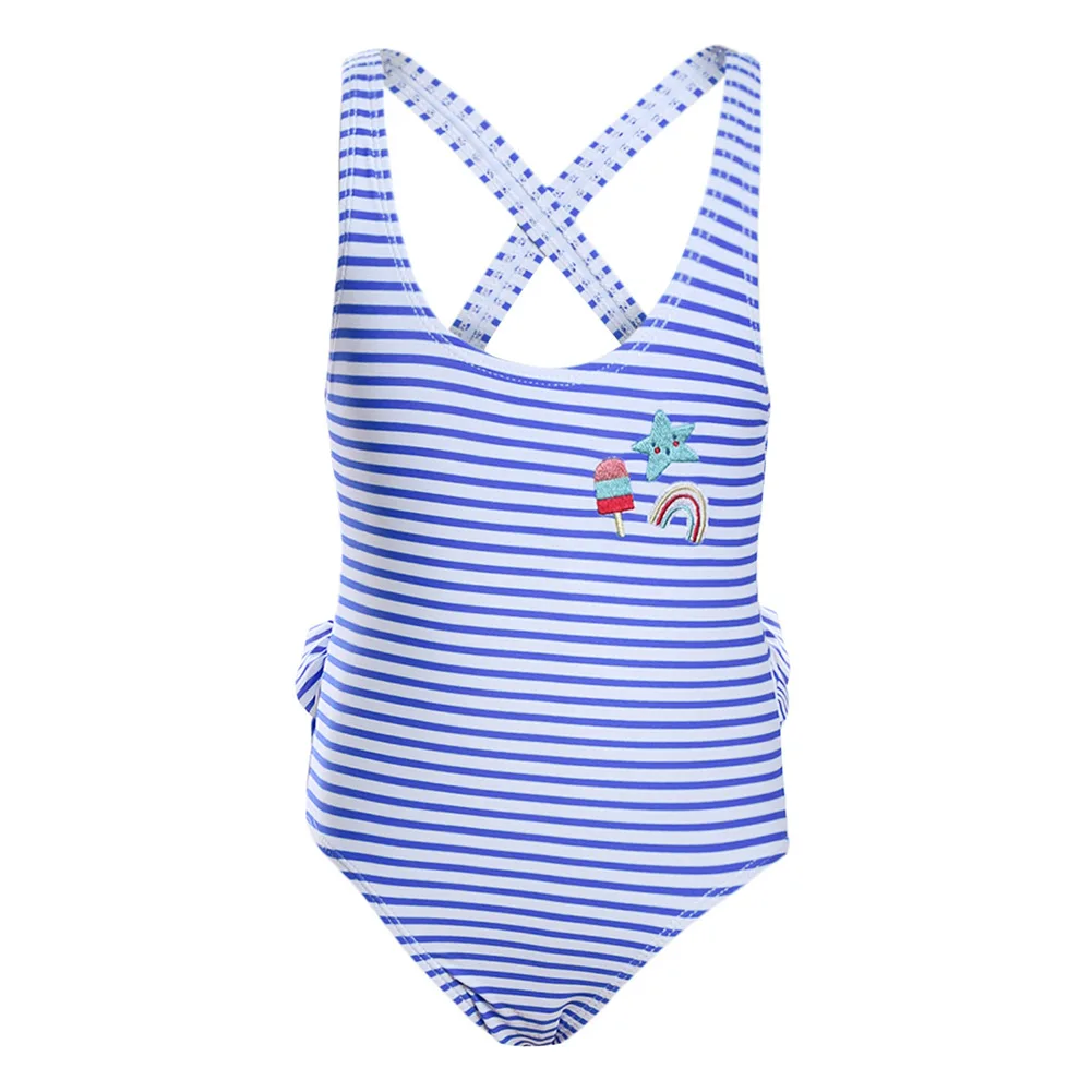 

KID'S Swimwear GIRL'S Girls Europe And America Stripes Tour Bathing Suit One-piece Bikini Spa Resort TZ410053