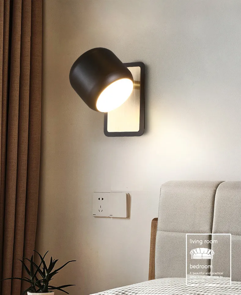 Nordic wall lamp modern minimalist creative led living room light luxury aisle background stairs balcony bedroom bedside lamp
