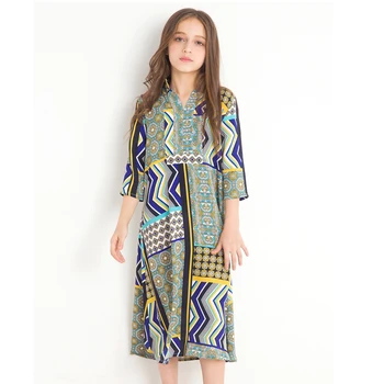 

2019 new summer and autumn dress girls chiffon princess costume juvenile 10 12 14 years old children