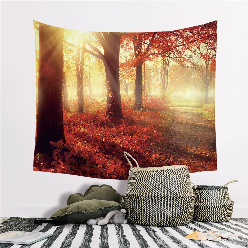 

SEAAN Wall Hang Room Decoration Forest Patterns Tapestry Home Decoration Accessories Polyester Tapestries Cool Home Decor