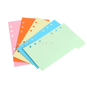 

5Pcs Refills 6 Hole Blank Colorful Paper for A5 A6 Loose Leaf Binder Notebook