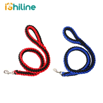 

1.3M Length Large Dog Hand-knitted Leash Nylon Rope iron Buckle Pet Traction Rope For Big breed dogs Pet Traction Rope Silver